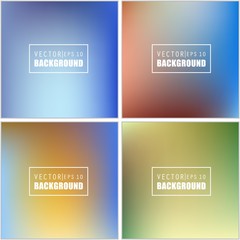 Abstract Creative concept vector multicolored blurred background set. For Web and Mobile Applications, art illustration template design, business infographic and social media, modern decoration