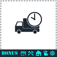 Delivery time icon flat