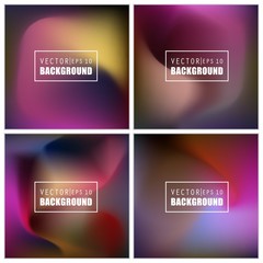 Abstract Creative concept vector multicolored blurred background set. For Web and Mobile Applications, art illustration template design, business infographic and social media, modern decoration