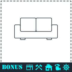 Sofa icon flat