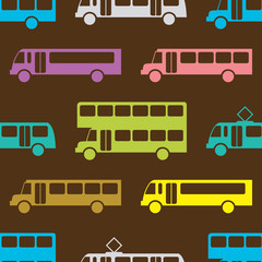 Retro bus seamless pattern