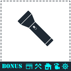 Flashlight icon flat