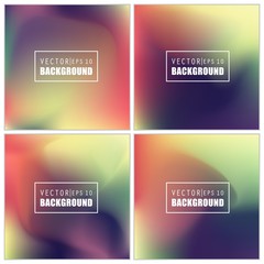 Abstract Creative concept vector multicolored blurred background set. For Web and Mobile Applications, art illustration template design, business infographic and social media, modern decoration