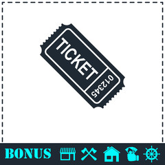 Obraz premium Ticket icon flat
