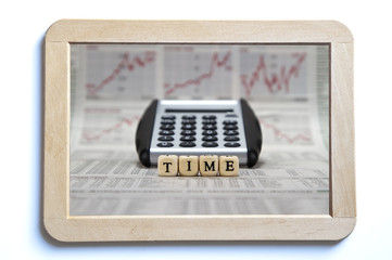 time word on a isolated board