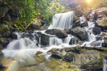 Fototapeta na wymiar waterfall in Ukraine - on the Prut River