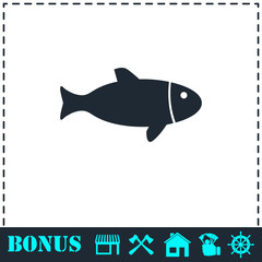 Fish icon flat