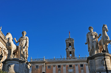 Obraz premium Roma, le Statue di Piazza del Campidoglio