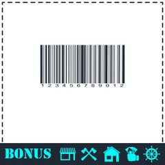 Barcode icon flat