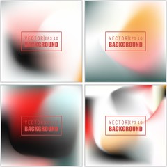 Abstract Creative concept vector multicolored blurred background set. For Web and Mobile Applications, art illustration template design, business infographic and social media, modern decoration