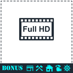 Full hd icon flat