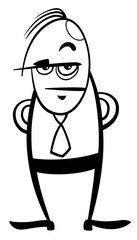 boss black and white cartoon