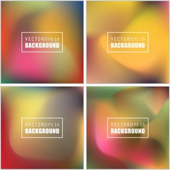 Fototapeta premium Abstract Creative concept vector multicolored blurred background set. For Web and Mobile Applications, art illustration template design, business infographic and social media, modern decoration