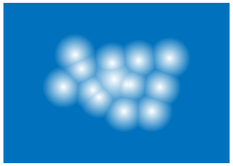 Image design. Molecules in microscope. View insight.