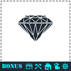 Diamond icon flat
