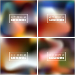 Abstract Creative concept vector multicolored blurred background set. For Web and Mobile Applications, art illustration template design, business infographic and social media, modern decoration