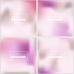 Naklejka premium Abstract Creative concept vector multicolored blurred background set. For Web and Mobile Applications, art illustration template design, business infographic and social media, modern decoration