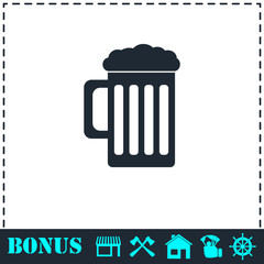 Beer icon flat