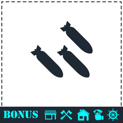 Bombing icon flat