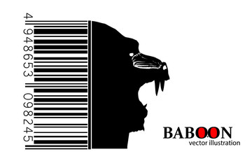 Fototapeta premium Silhouette of a baboon