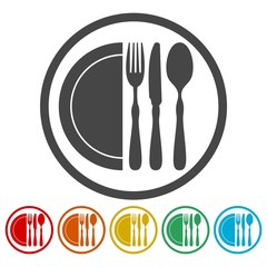 Restaurant Sign icons set