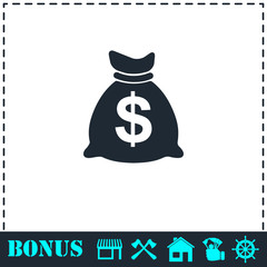 Money icon flat