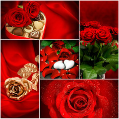 Red roses Flowers Hearts.Valentines Day