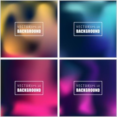 Abstract Creative concept vector multicolored blurred background set. For Web and Mobile Applications, art illustration template design, business infographic and social media, modern decoration