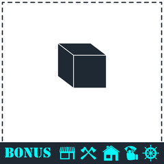 Cube icon flat