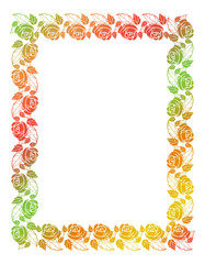 Beautiful frame with roses silhouettes.