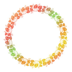 Beautiful frame with roses silhouettes.