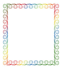 Beautiful frame with seashells silhouettes.