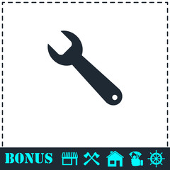 Wrench icon flat