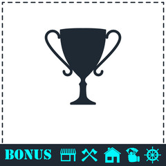 Cup trophy icon flat