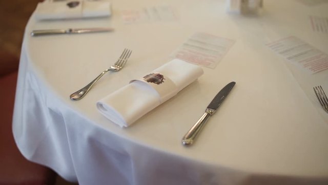 Empty served table in a restaurant