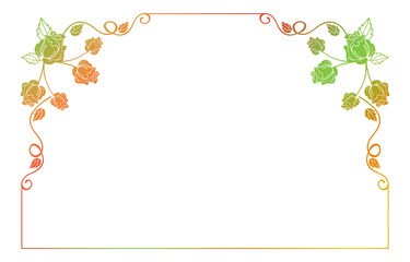 Beautiful frame with roses silhouettes.