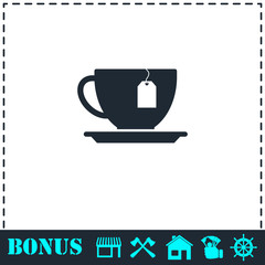 Tea icon flat
