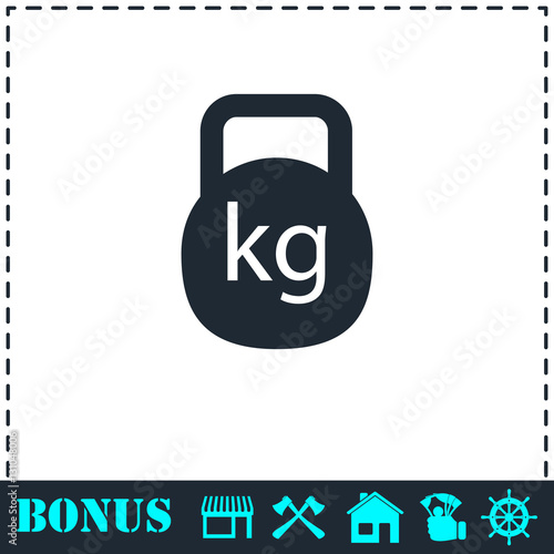 "Kettlebell icon flat" Imágenes de archivo y vectores libres de