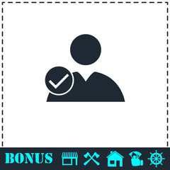User check icon flat