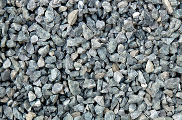 aggregate - a stack of gravel / grit of glauconite sandstone, dark and light gray coarse stones,...