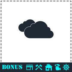 Clouds icon flat