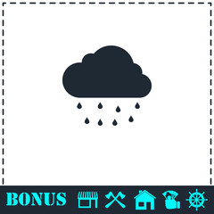 Rain icon flat