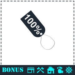 Tag 100% icon flat