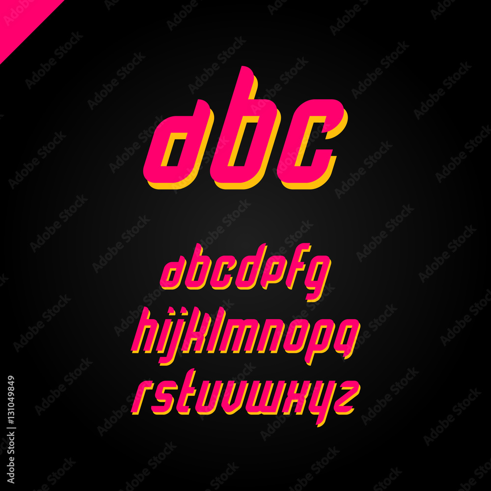 Poster vector square alphabet simple font and letter set