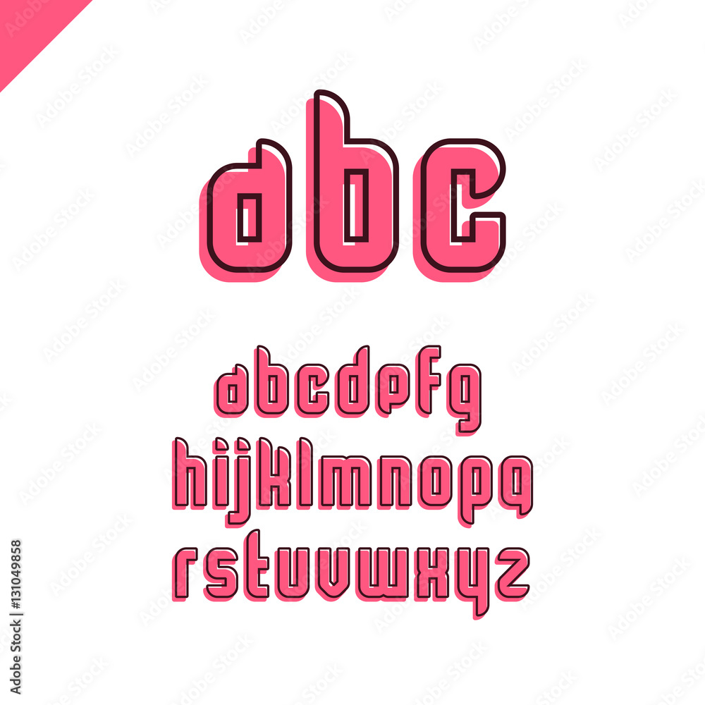 Poster vector square alphabet simple font and letter set