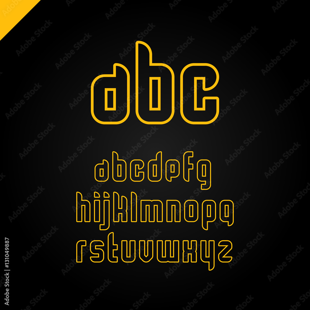 Poster vector square alphabet simple font and letter set