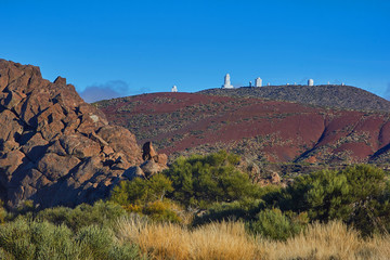 Telescopes of the Teide Astronomical Observatory in Tenerife,