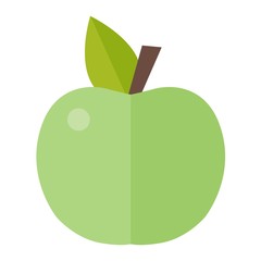 Green apple vector illustration.