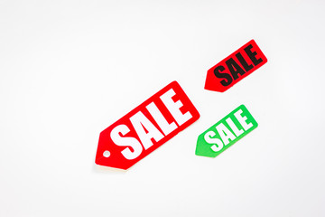 Christmas sales on white background top view
