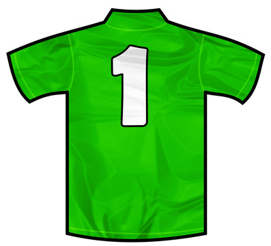 Number 1 one green sport shirt as a soccer,hockey,basket,rugby, baseball, volley or football team t-shirt. Like Ireland or Mexico national team